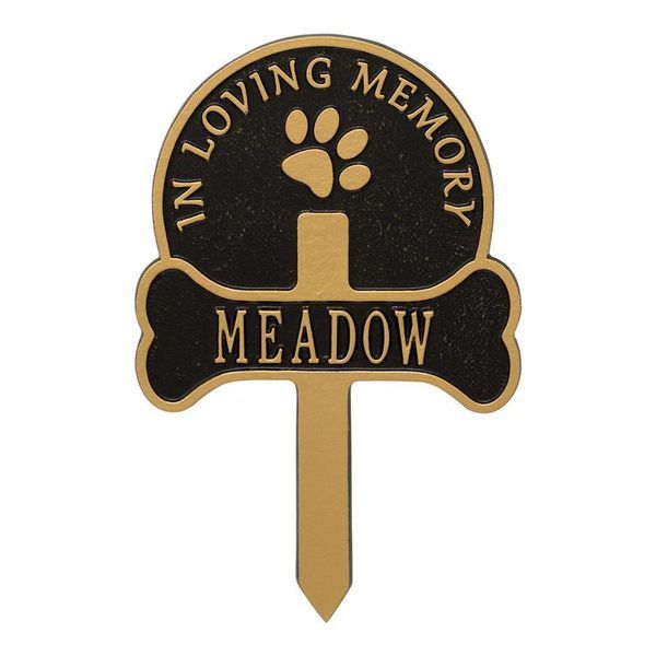 Paw And Bone Customized Gold Dedication Plaque